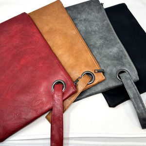 Faux Vegan insert Clutch Bag or Easy Grab - Very Soft Luxurious Clutch -